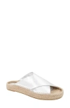 Andre Assous Estelle Espadrille Platform Slide Sandal In Silver