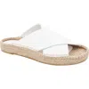 Andre Assous Estelle Espadrille Platform Slide Sandal In White