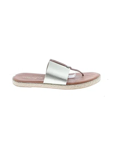 Pre-owned Andre Assous Flip Flops In Gold