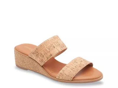Andre Assous Gwenn Wedge Sandal In Brown