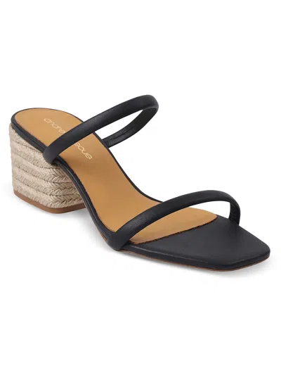 Andre Assous Joie Womens Leather Square Toe Mule Sandals In Black
