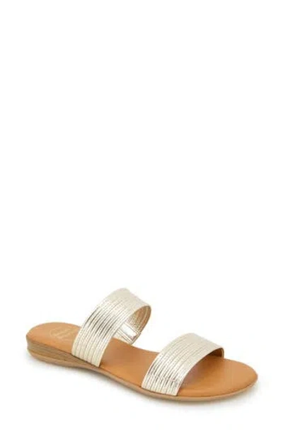 Andre Assous André Assous Nabila Flat Sandal In Platino