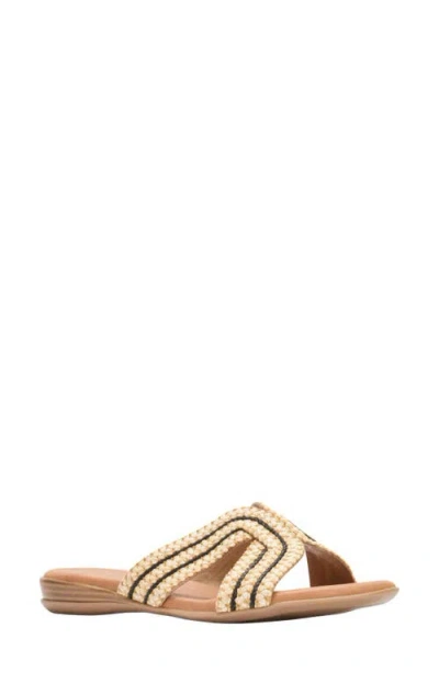Andre Assous André Assous Nade Raffia Slide Sandal In Brown