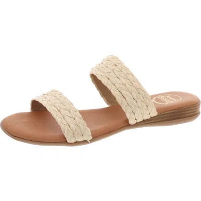 Andre Assous Narice Womens Double Straps Slip On Slide Sandals In Multi