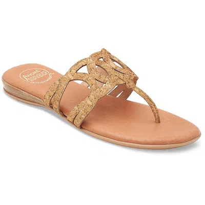 Andre Assous Nature Womens Slip On Padded Insole Flip-flops In Natural