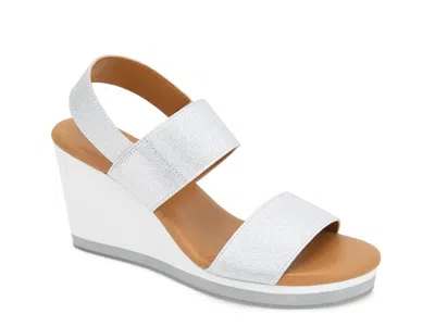 Andre Assous Nelson Wedge Sandal In Silver