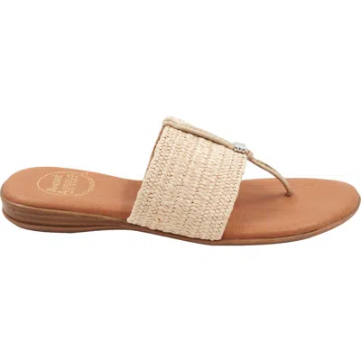 Andre Assous André Assous Nice Featherweight Woven Flip Flop In Beige