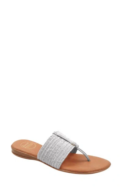Andre Assous Nice Featherweight Woven Flip Flop In Silver