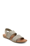 Andre Assous Nigella Womens Strappy Slip On Slingback Sandals In Black/beige
