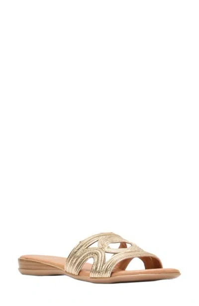 Andre Assous André Assous Nira Slide Sandal In Gold