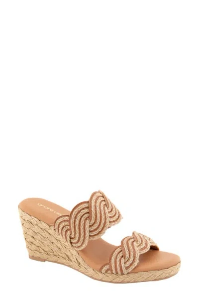 Andre Assous André Assous Nitra Twist Espadrille Platform Wedge Sandal In Brown