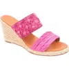 Andre Assous Women's Nolita Raffia Espadrille Wedge Sandals In Fuchsia
