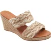 Andre Assous Nori Womens Slip On Padded Insole Wedge Sandals In White/natural