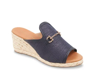 Andre Assous Nomi Wedge Sandal In Blue