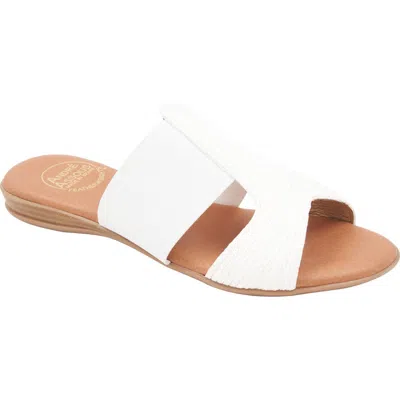 Andre Assous André Assous Noor Raffia Slide Sandal In White