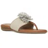 Andre Assous Women's Novalee Featherweights Leather Fringe Demi Wedge Sandals In Beige
