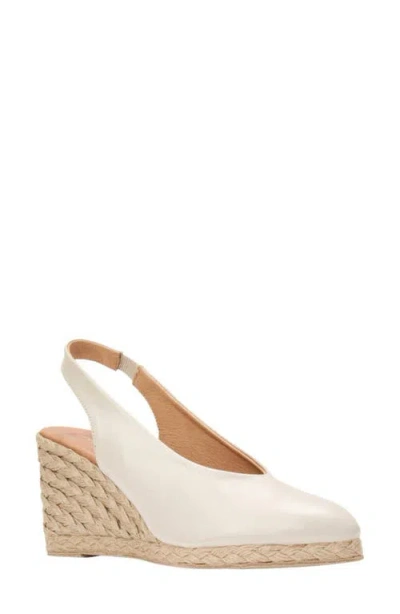 Andre Assous André Assous Pamala Slingback Espadrille Platform Wedge Pump In White