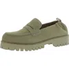Andre Assous River Womens Faux Suede Round Toe Loafers In Silver