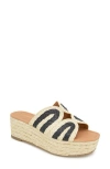 Andre Assous André Assous Serene Espadrille Platform Wedge Slide Sandal In Natural/black