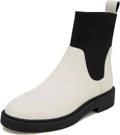 Andre Assous Violet Bootie Women's Us 9 White Black Round Toe Ankle Boots Khd792