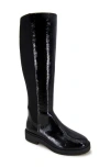Andre Assous Viva Knee High Boot In Black Crinkle Patent