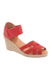 Andre Assous Women's Adin Jute Wedge Sandals In Red