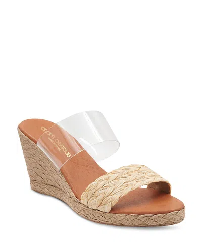 ANDRE ASSOUS WOMEN'S ANFISA RAFFIA WEDGE SANDALS