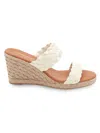 ANDRE ASSOUS WOMEN'S ARIA LEATHER ESPADRILLE WEDGE SANDALS
