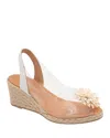 Andre Assous André Assous Slingback Espadrille Peep Toe Wedge Sandal In White