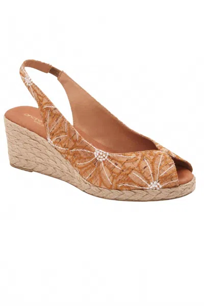 Andre Assous Women's Audrey Cork Slingback Wedge Sandal In Natural Multi In Brown