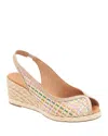 Andre Assous André Assous Audrey Slingback Espadrille Peep Toe Wedge Sandal In Natural Multi