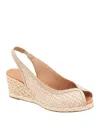 Andre Assous André Assous Audrey Slingback Espadrille Peep Toe Wedge Sandal In Natural/platino