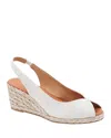 Andre Assous André Assous Audrey Slingback Peep Toe Espadrille Wedge Sandal In White/silver