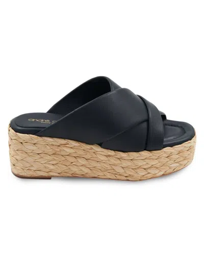 Andre Assous Women's Calesa Leather Espadrille Sandals In Navy