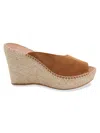 ANDRE ASSOUS WOMEN'S CATARINA LEATHER WEDGE ESPADRILLE SANDALS