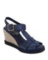 Andre Assous André Assous Farami Sole Motion Espadrille Wedge Sandal In Navy