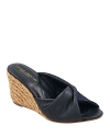 Andre Assous Merida Wedge Sandal In Navy