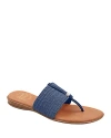 ANDRE ASSOUS WOMEN'S NICE SLIP ON WOVEN SLIDE THONG SANDALS