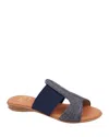 Andre Assous Noor Raffia Slide Sandal In Navy