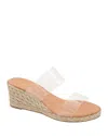 Andre Assous Women's Caran Slip On Espadrille Platform Wedge Sandals - Exclusive In Clear/gold
