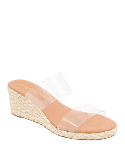 Andre Assous Women's Nori Espadrille Wedge Sandals In Clear/clear