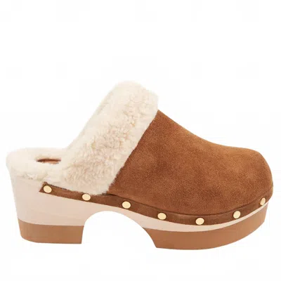 Andre Assous Women's Olivia Faux Suede Clog In Cognac Natural In Brown