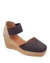 Andre Assous Women's Pedra Ankle Strap Espadrille Platform Wedge Pumps In Black