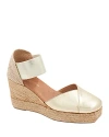 Andre Assous Women's Pedra Ankle Strap Espadrille Platform Wedge Pumps In Gold