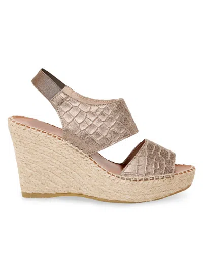 Andre Assous Women's Reese Leather Espadrille Wedge Sandal In Beige