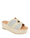 Andre Assous André Assous Serene Espadrille Platform Wedge Slide Sandal In Platino/silver