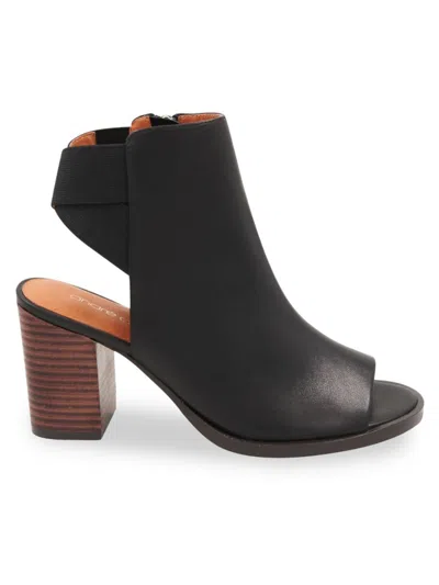 Andre Assous Women's Zazie Peep Toe Leather Booties In Black