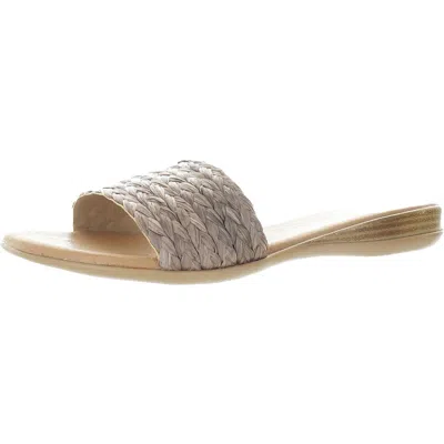Andre Assous Womens Solid Slide Sandals In Brown