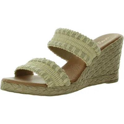 Andre Assous Womens Wedge Woven Slide Sandals In Beige