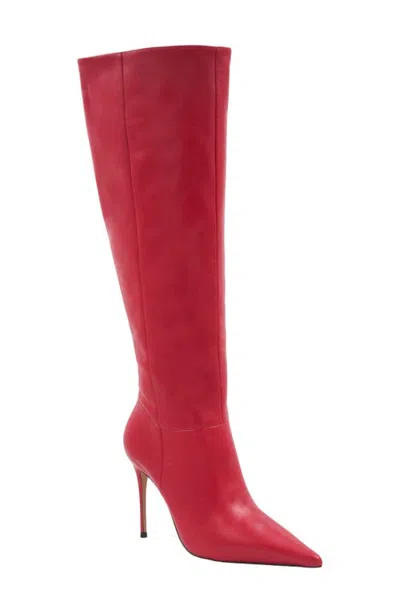 Andre Assous André Assous X Bre Tiesi Imani Leather Pointed Toe Knee High Boot In Red